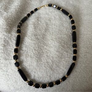 Vintage Trifari black and gold bead necklace
